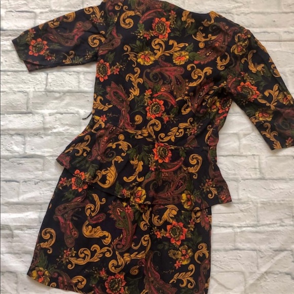 Vintage 70s paisley print mini dress - Picture 4 of 5